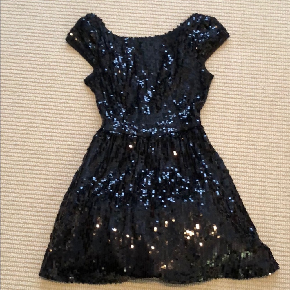 Black sequin cocktail / prom dress